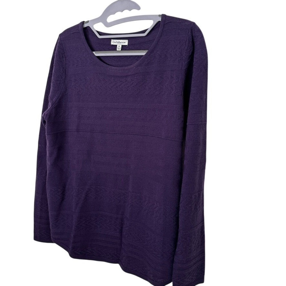 Croft & Barrow Womens Purple Textured Knit Pullover Sweater Crew Neck Size M - Picture 4 of 9
